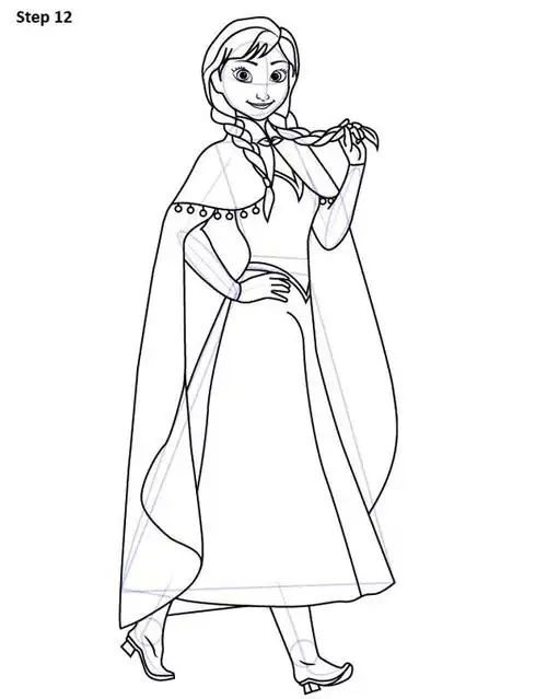 冰雪奇缘安娜小公主简笔画图文教程