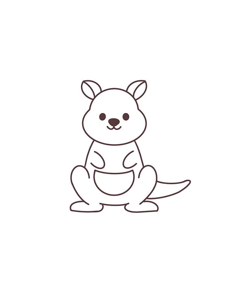 可爱的小袋鼠简笔画