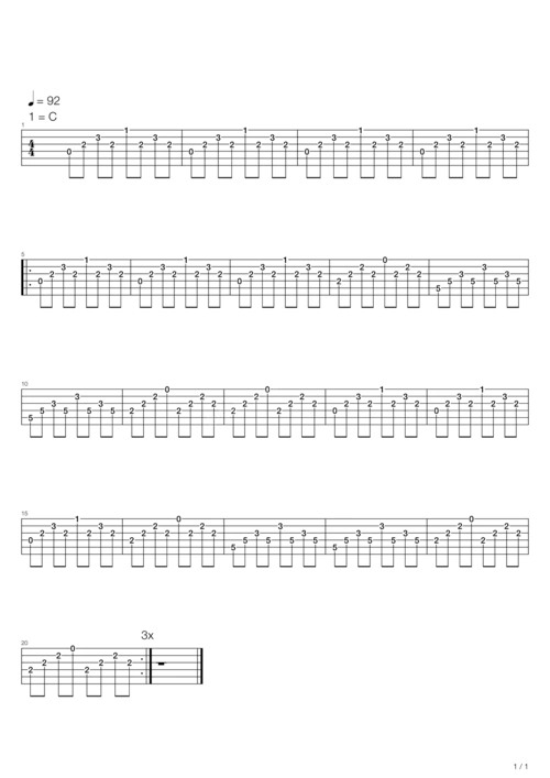 以父之名吉他谱-周杰伦-高清六线谱图片谱