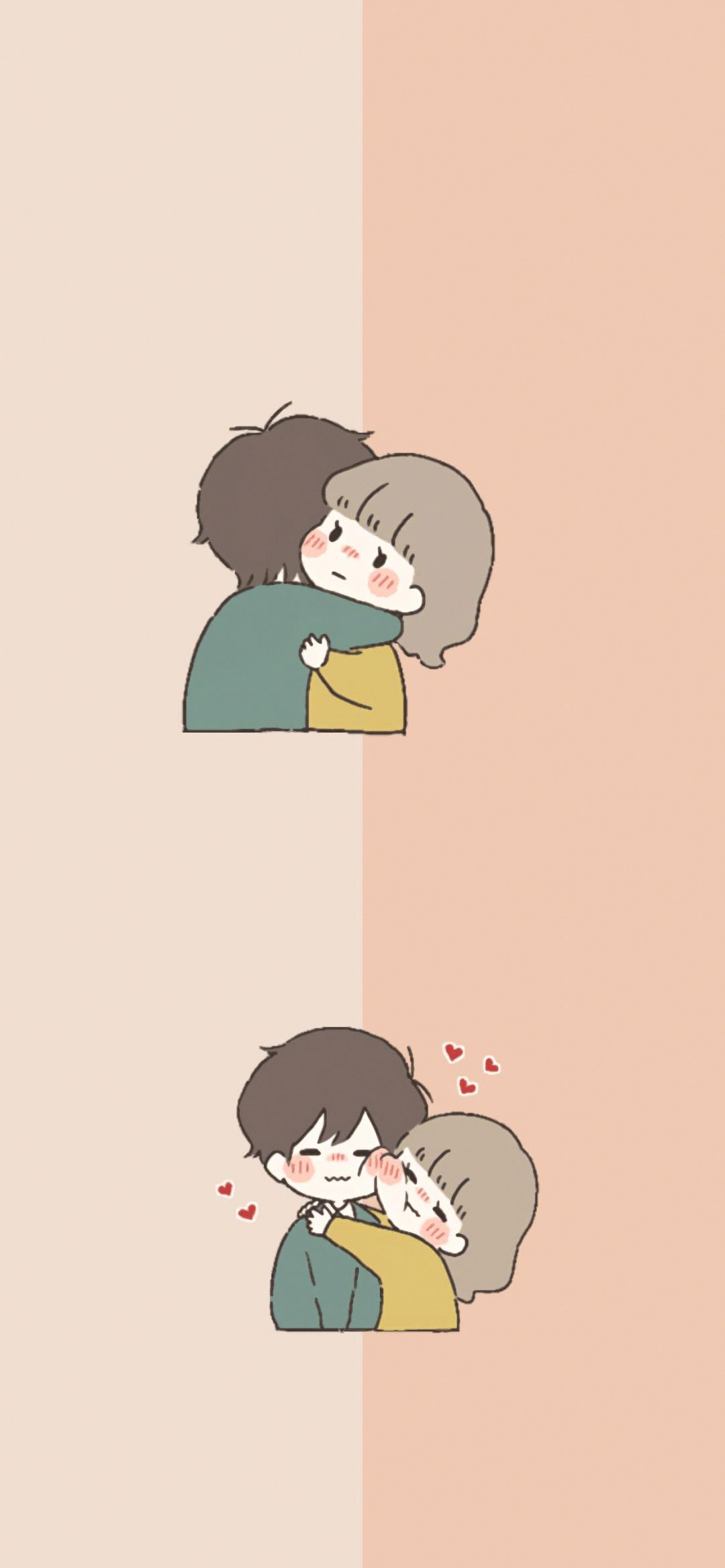 聊天背景图:一人一半,感情不散