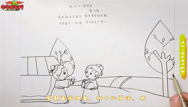 送元二使安西诗配画