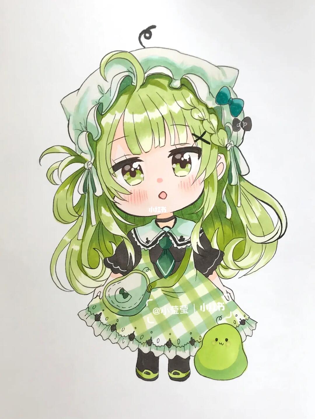 q版人物马克笔手绘临摹线稿教程