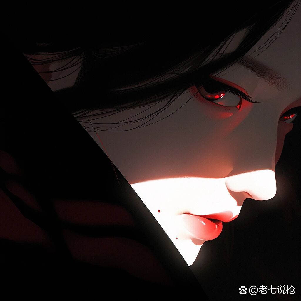 禁欲系高冷黑色红色氛围感女生头像