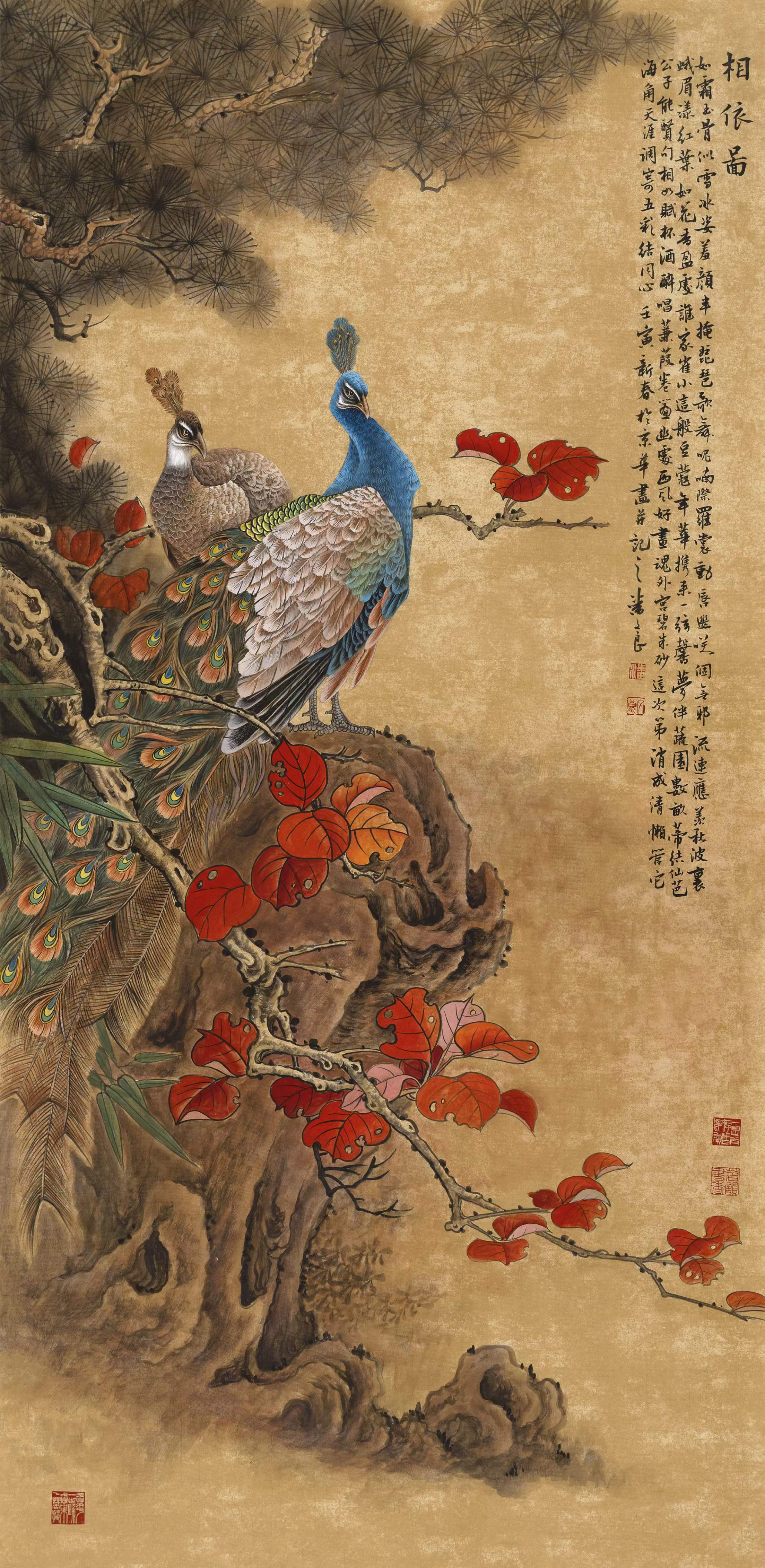 才子画家潘文良工笔花鸟画赏析雍容高雅精工细巧