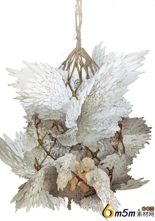 被枷锁囚禁的折翼天使2d原画设定资源分享