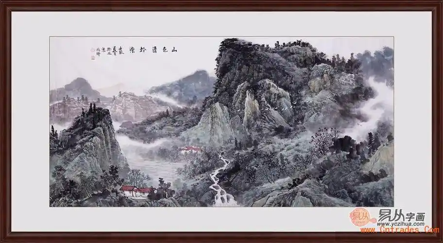 进门玄关适合挂什么 气势磅礴山水画作品