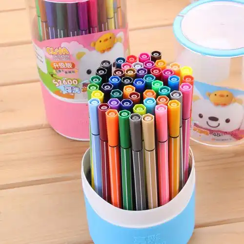 真彩s2600水彩笔套装48色可水洗彩色笔初学者手绘画画笔儿童幼儿园小