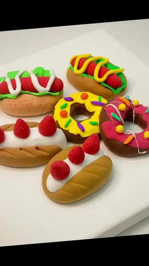 超轻粘土,零基础diy美味小面包-度小视