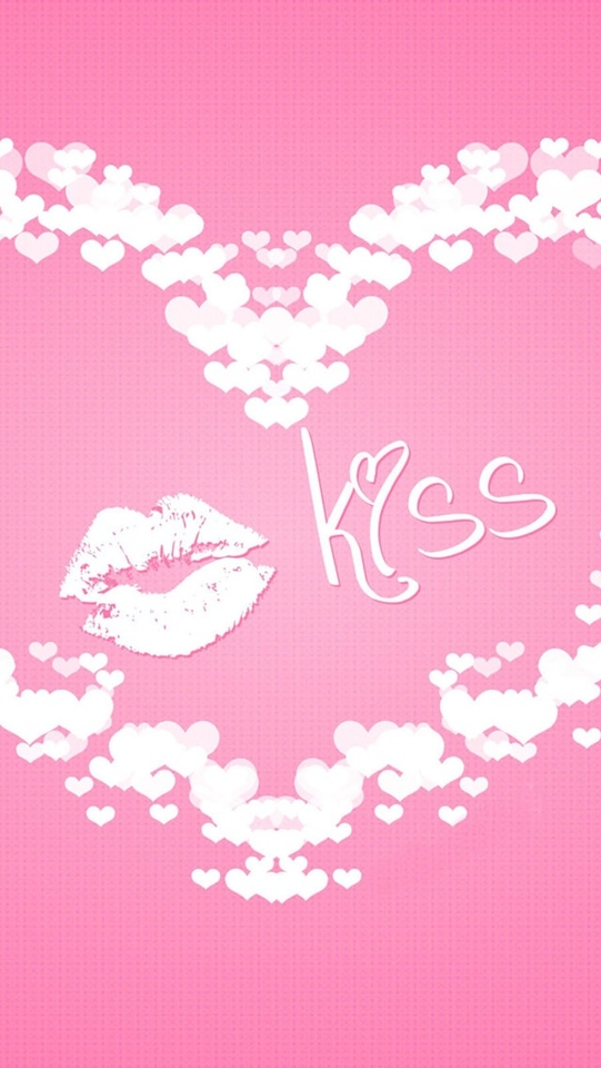 唯美粉红色爱心手机壁纸