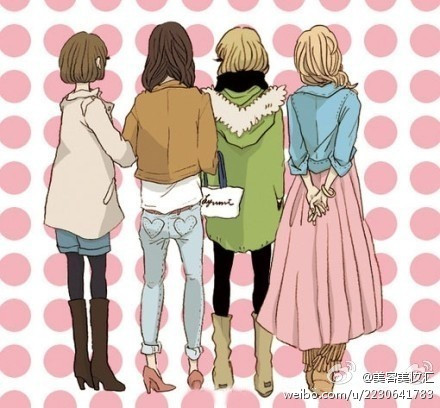 急需四闺蜜的图片,最好是卡通的.四张相关联的图片.谢谢!