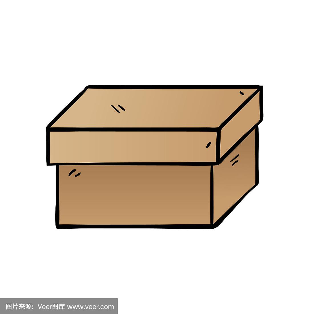 白色背景上的卡通盒子