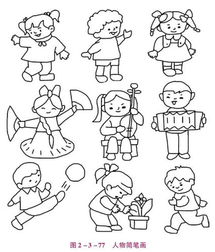 图画幼儿简易图画简笔画漂亮的人物简笔画图片画画的小女孩人物简笔画