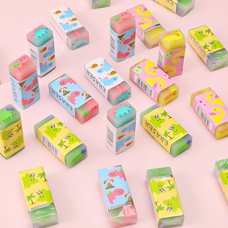 恐龙橡皮擦 创意卡通动物橡皮学生不留痕奖品文具幼儿园礼品橡皮
