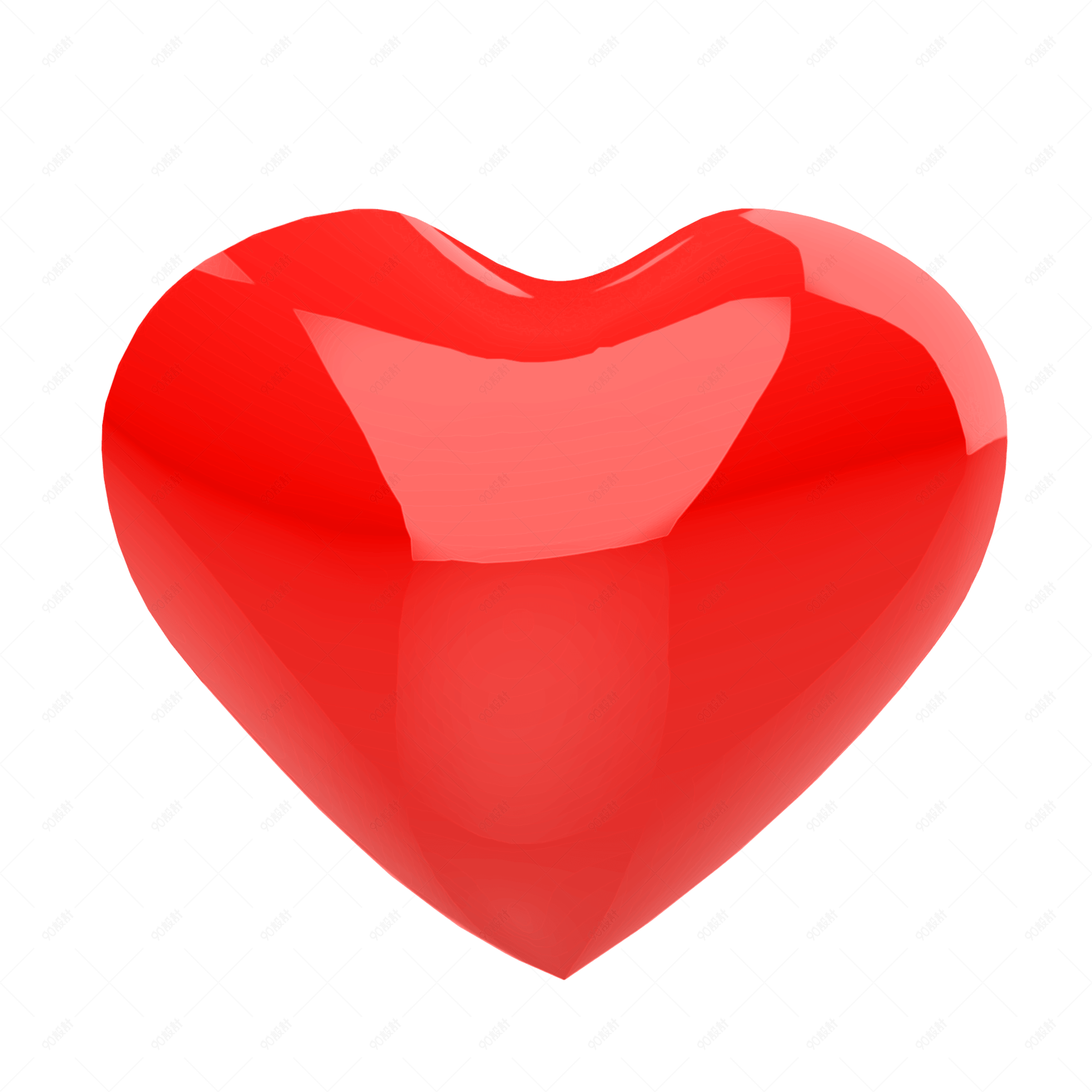 红色立体爱心免抠素材