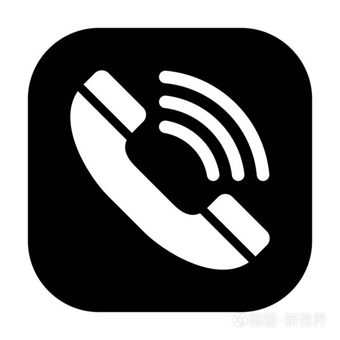 手机黑色图标. 电话号码隔离在白色背景上. 矢量eps.