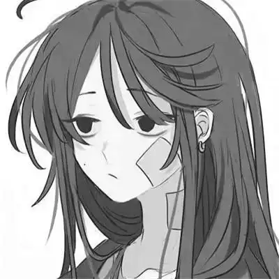 动漫黑白女生头像图片