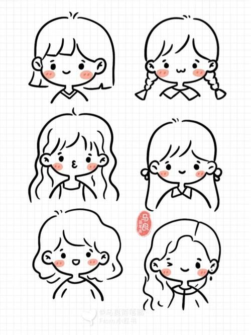 小红书可爱女孩简笔画