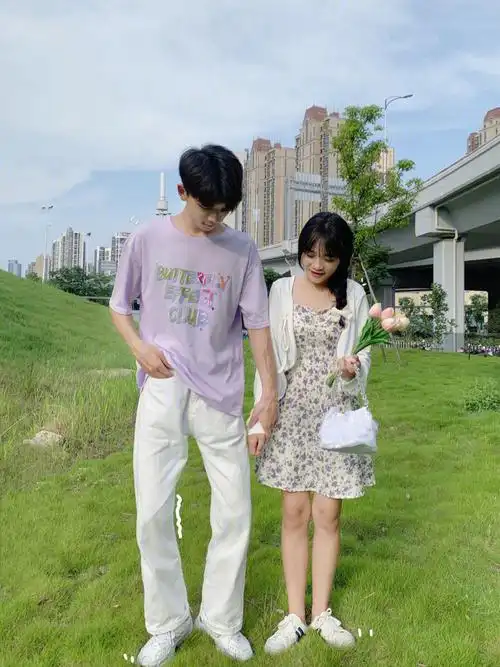 150cm175cm情侣紫色系套装穿搭分享