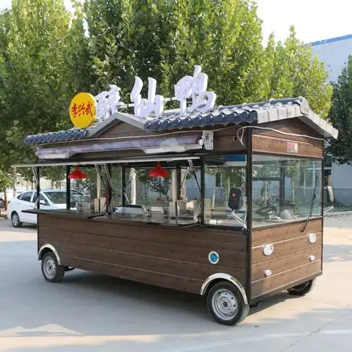 亿品香铁板鱿鱼车保温快餐车流动美食车电动四轮餐车