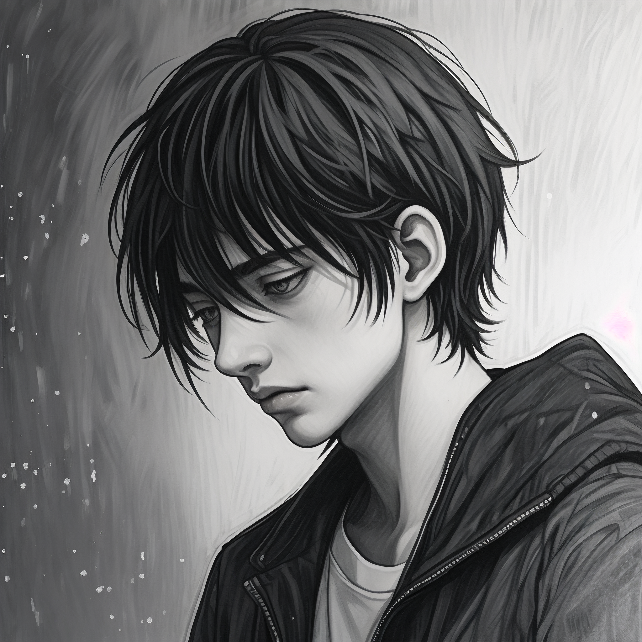 96 悲伤黑白素描头像,谁懂啊家人们 06 悲伤的黑白素描头像,每一