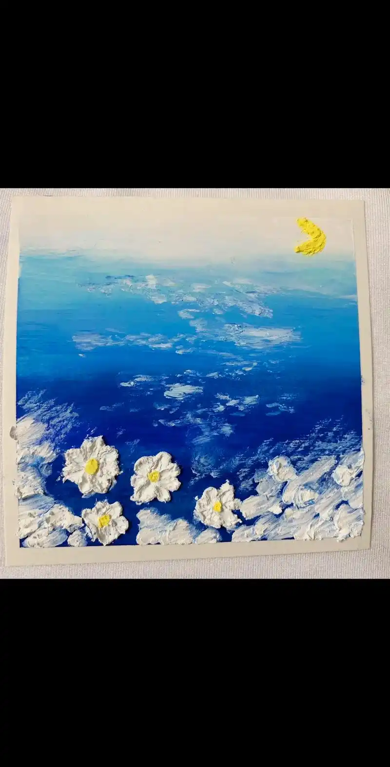 爱画画的姐姐#手绘油画 #蓝色治愈系