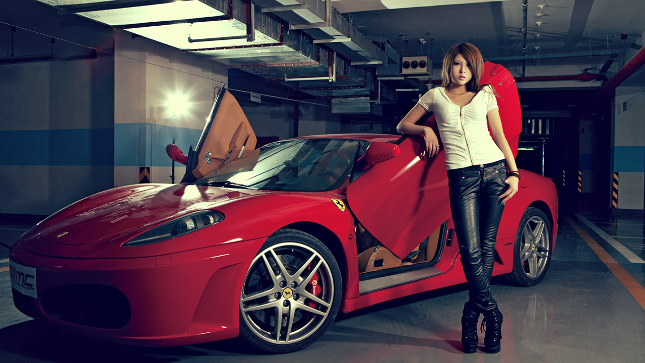 清纯美女驾驭激情烈马 - 法拉利,f430-- --改联改装网-汽车改装互动