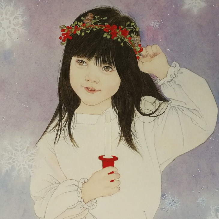 置爱艺术家定制儿童肖像工笔画刘莹莹作品