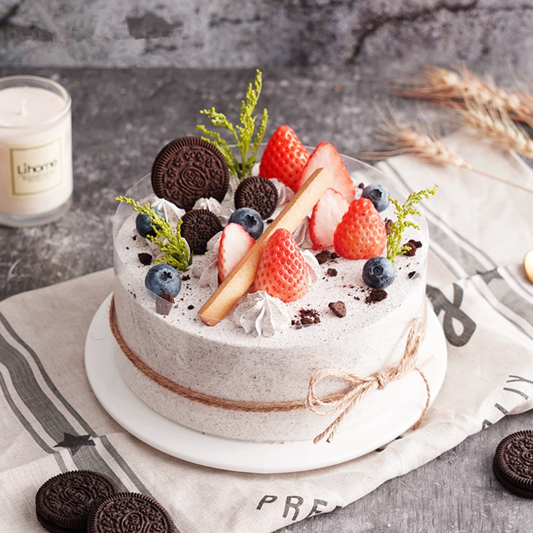 网红海盐咸 动物淡奶油蛋糕 奥利奥水果生日蛋糕成都同城配送