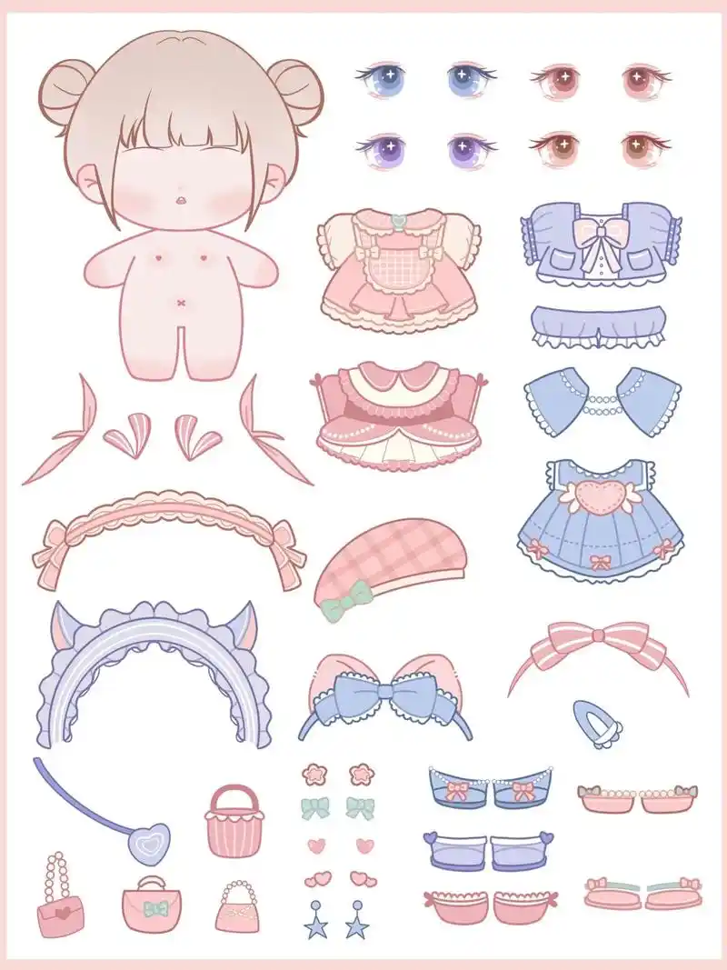 棉花娃娃换装贴纸.高清透明底免抠图可以在超萌鸭app搜索"蛋 - 抖音