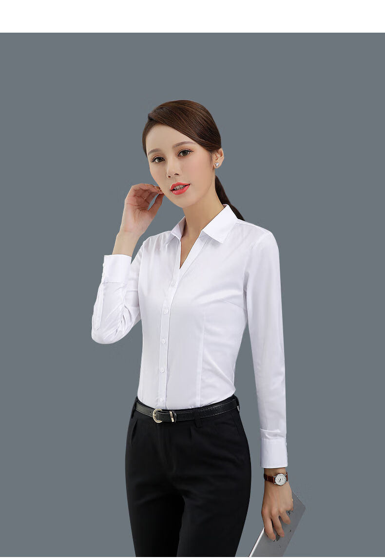 高品质春季衬衫白衬衫女新款职业装长袖修身商务正装上班工作服西装
