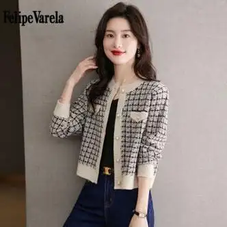 予坤秋天衣服女装新款v秋季开衫休闲羊毛衫女毛衣针织衫高档上衣外套