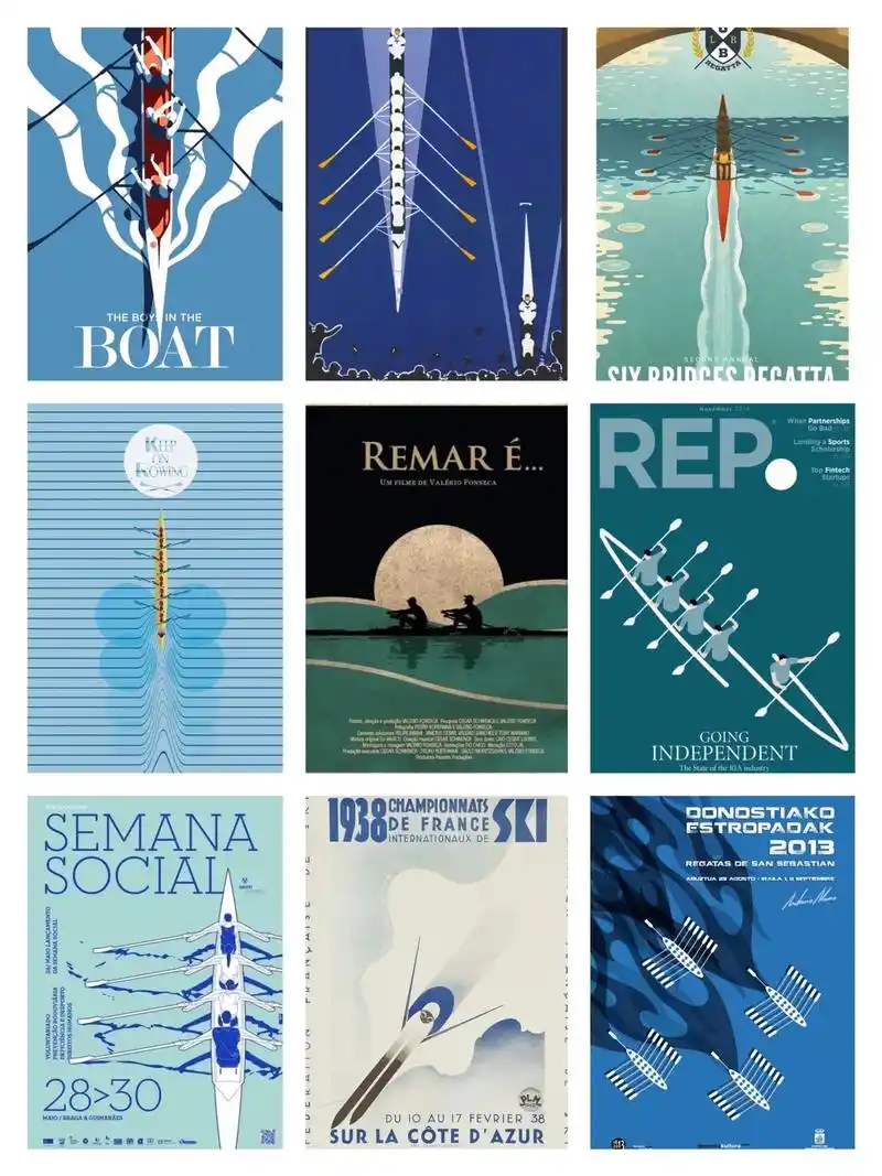 海报设计灵感|端午节 赛龙舟 插画海报.国际化的简约矢量插画 - 抖音