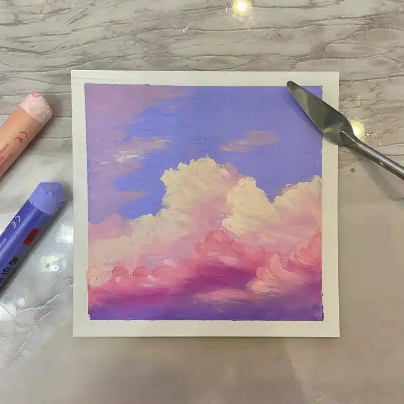 新手入门油画棒.这才是治愈的颜色 最近的新爱好#治愈系风景  - 抖音