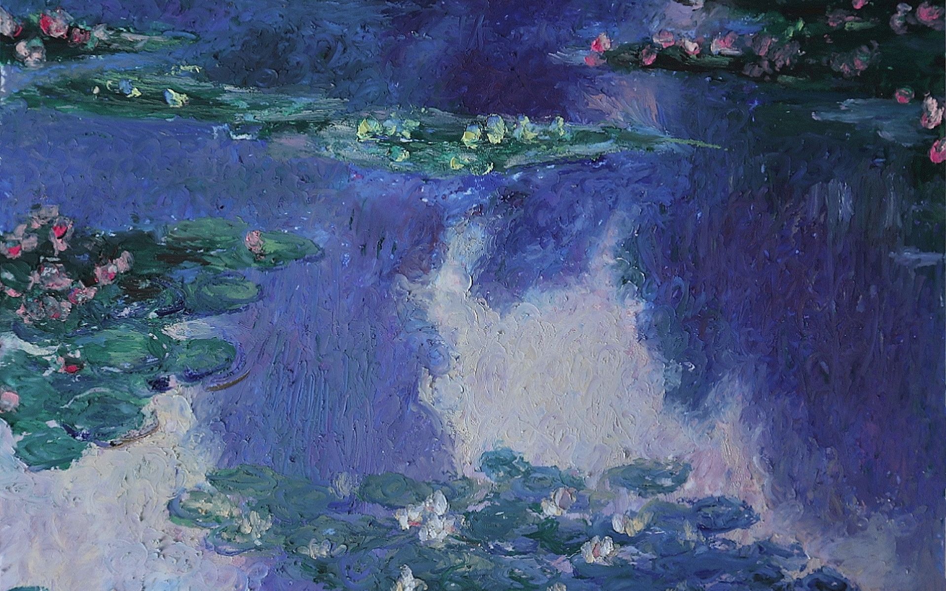 油画棒治愈系莫奈睡莲教程向标了详细色号哦