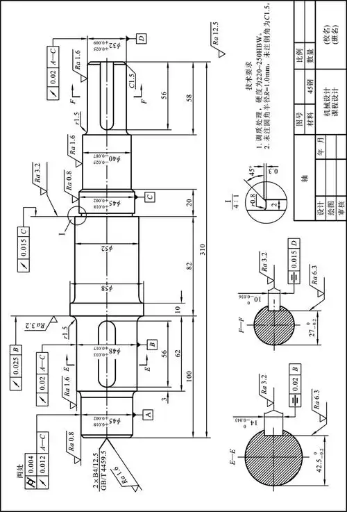 齿轮类零件工作图设计机械设计课程设计