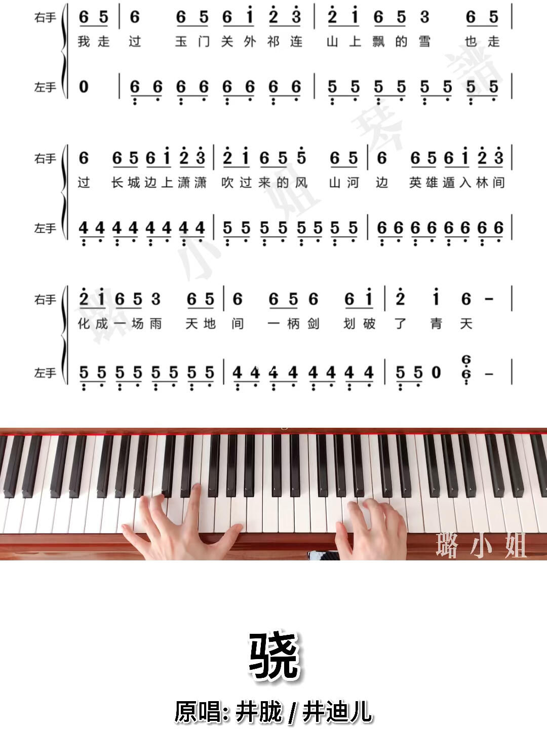 五线谱在最后#钢琴  #井胧 #简谱 #五线谱