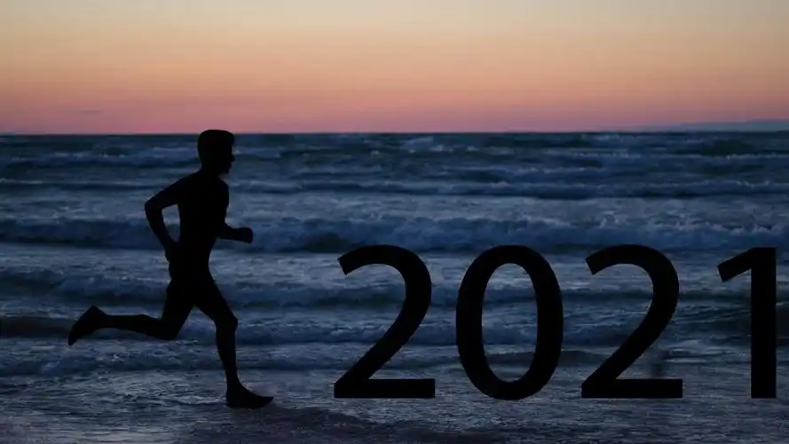 迈向2021创意剪影背景图