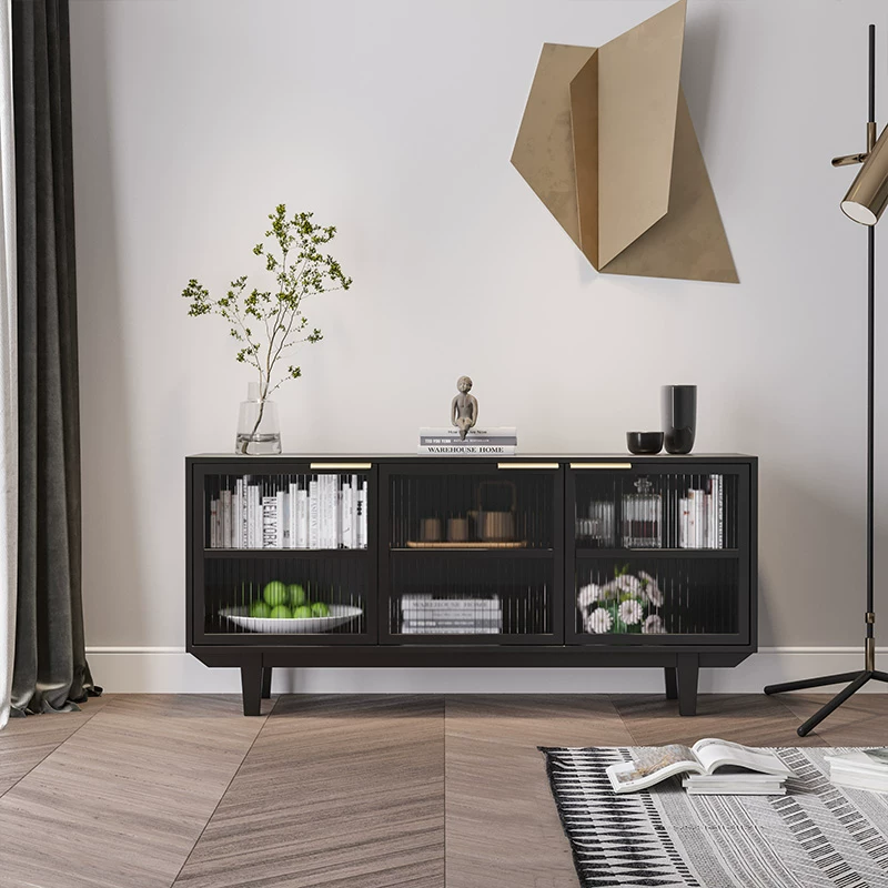 展示柜一体靠墙书架062680人付款北欧实木玻璃餐边柜客厅推拉门茶水