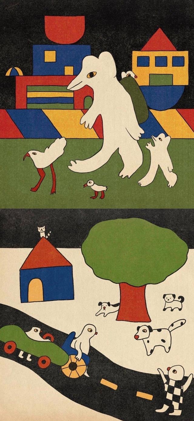 复古风拼接壁纸 太好看了 全面屏手机壁纸无水印