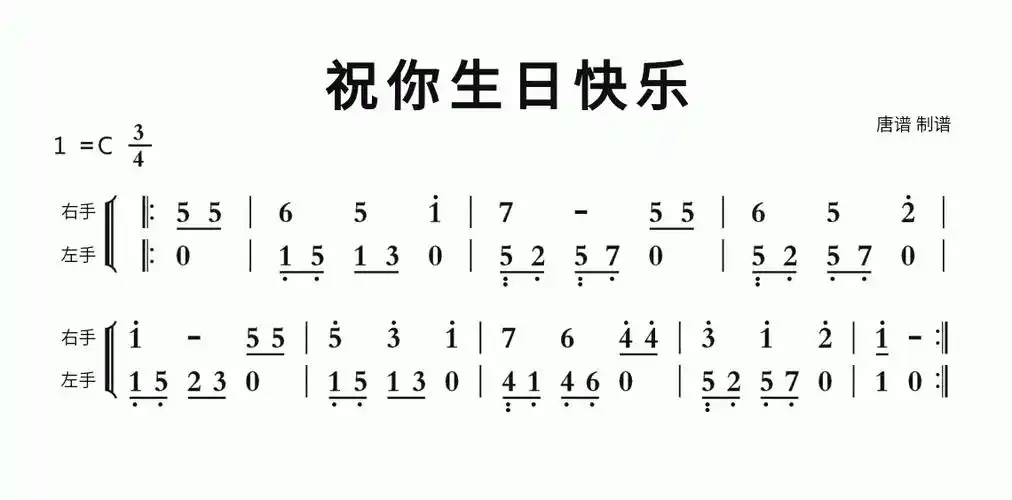 祝你生日快乐简谱视唱第1页