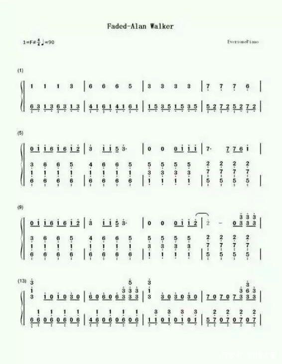 「古筝曲谱」被肖战张韶涵再次带火的《faded》,古筝版曲谱来啦!