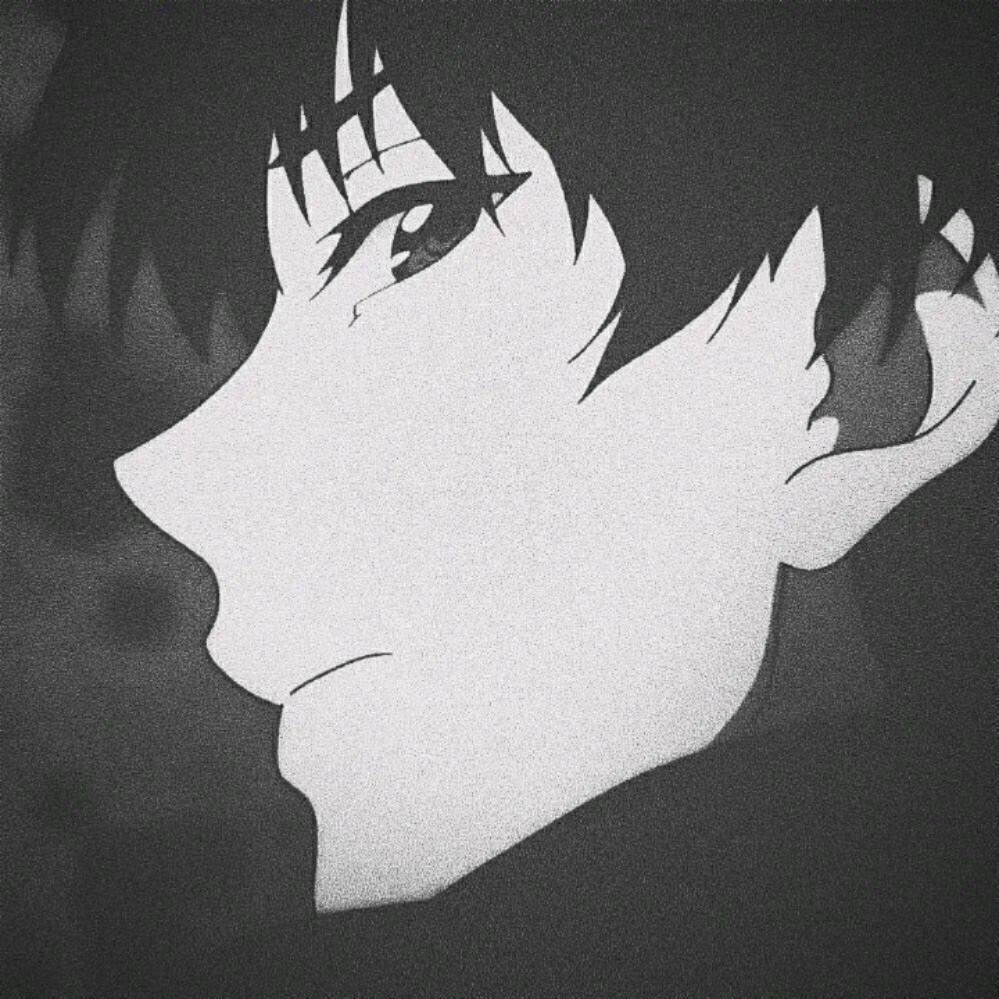 暗黑系黑白男生动漫头像 if i know what love is, it is because of