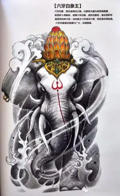 象神纹身纯手稿100张(来源于网络)