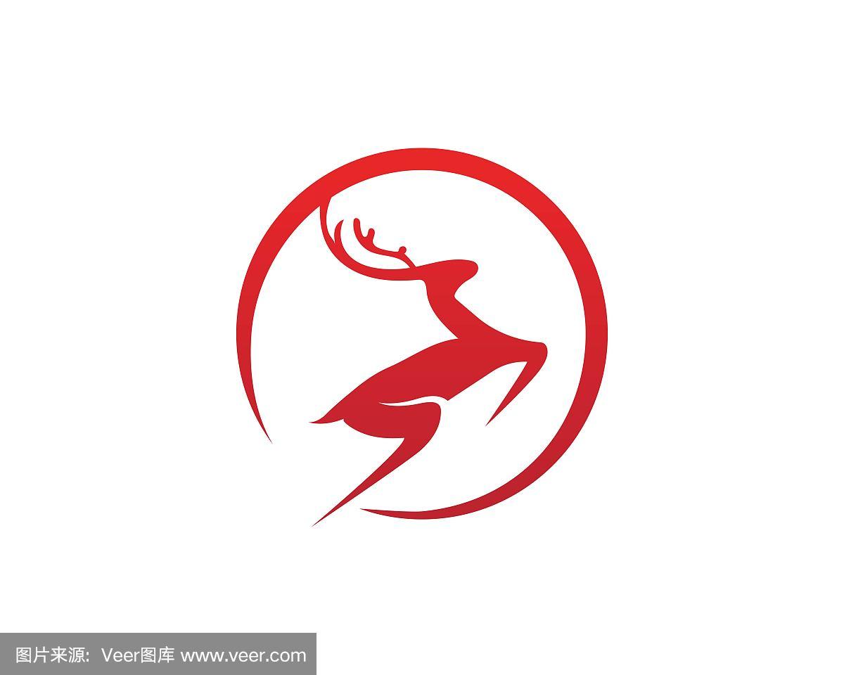 鹿矢量图标插画设计