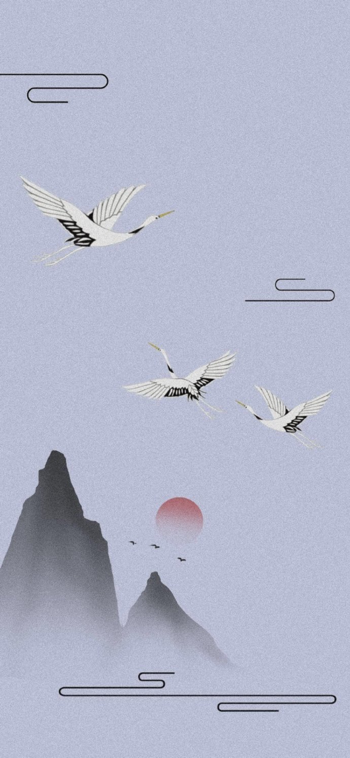漂亮!古风仙鹤插画背景_高清图集_新浪网