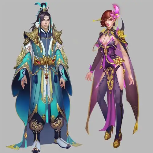 中国古代男女战士设计|插画|游戏原画|奈明 - 原创作品 - 站酷 (zcool