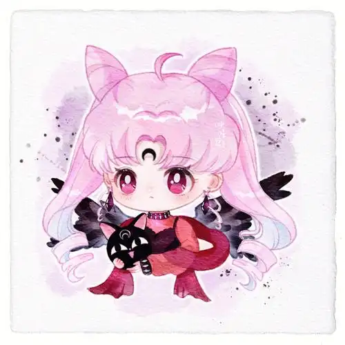 美少女战士q版水彩头像黑化小小兔