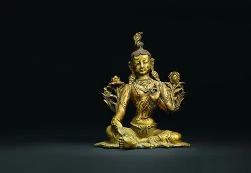 铜鎏金普贤菩萨坐像