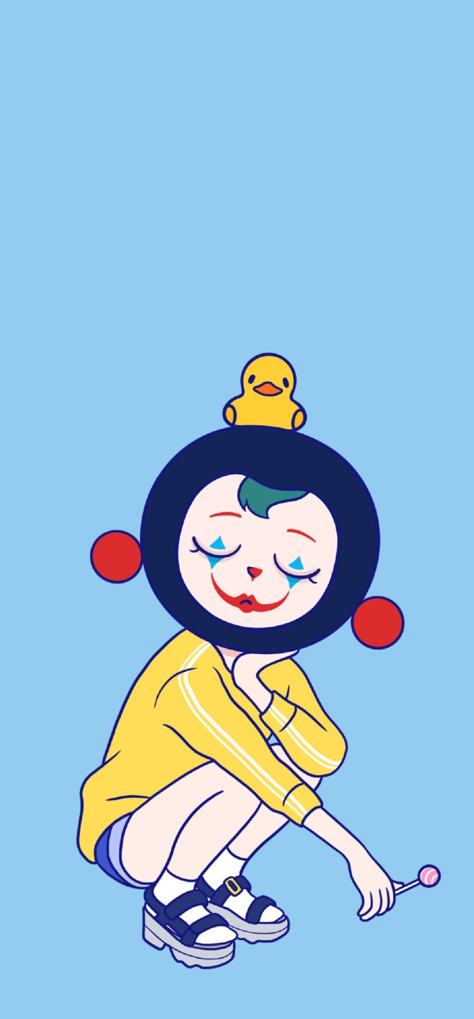 手机壁纸##手绘头像##原创插画##十三白是小丑