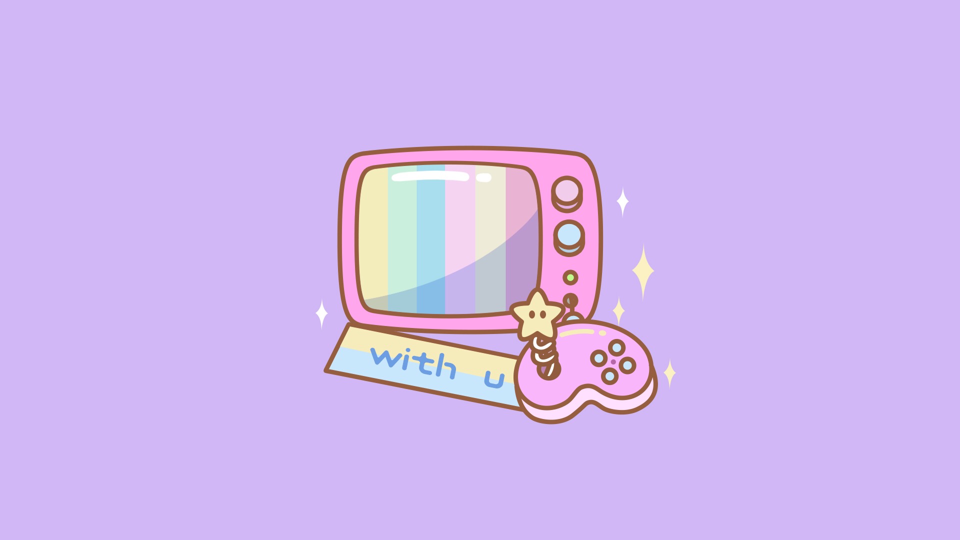 可爱粉色系少女心电脑壁纸高清大图预览1920x1080_卡通动漫下载_美桌